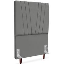 Cabeceira Solteiro 90cm Bell Suede Cinza RM Cabeceira Solteiro 90cm Bell Suede Cinza RM