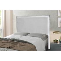 Cabeceira Solteiro 90cm Linho Rústico Veneza Branco Grigio Cabeceira Solteiro 90cm Linho Rústico Veneza Branco Grigio
