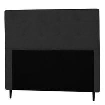 Cabeceira Solteiro 90cm Para Cama Box Luna Suede Amassado Preto - DS Estofados