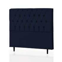 Cabeceira solteiro alice 90 cm suede azul marinho - ma decor