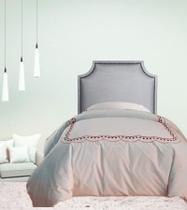 Cabeceira Solteiro Box Glamour Mariah Cinza Com Tachas