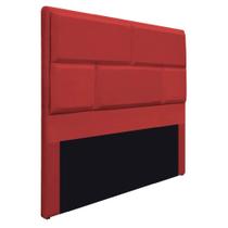 Cabeceira Solteiro Brick P02 90 cm para cama Box Sintético Vermelho - Amarena Móveis