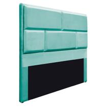 Cabeceira Solteiro Brick P02 90 cm para cama Box Suede Azul Tiffany - Amarena Móveis