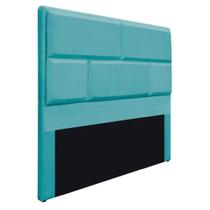 Cabeceira Solteiro Brick P02 90 cm para cama Box Suede Azul Turquesa - Amarena Móveis