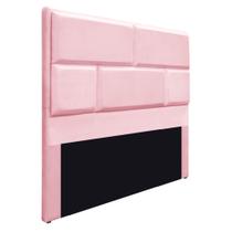 Cabeceira Solteiro Brick P02 90 cm para cama Box Suede Rosa Bebê - Amarena Móveis