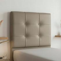 Cabeceira Solteiro Cama Box 90 cm London material sintético Areia - JS Móveis