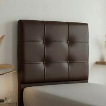 Cabeceira Solteiro Cama Box 90 cm London material sintético Marrom - JS Móveis