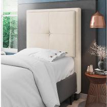 Cabeceira Solteiro Cama Box 90cm para Quarto Ametista Suede Bege M11 - D'Rossi Cabeceira Solteiro Cama Box 90cm para Quarto Ametista Suede Bege M11 - D'Rossi