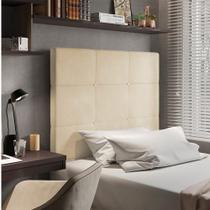 Cabeceira Solteiro Cama Box 90cm para Quarto Stambul Suede Bege M11 - D'Rossi