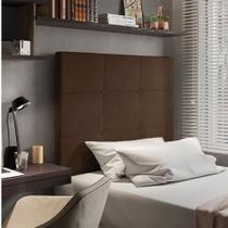 Cabeceira Solteiro Cama Box 90cm para Quarto Stambul Suede Marrom M11 - D'Rossi