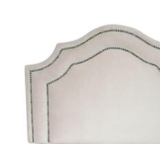 Cabeceira Solteiro Cama Box Luxo Veludo Offwhite Dupla Tacha