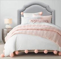 Cabeceira Solteiro Cama Box Provençal Luxo - material sintético Cinza