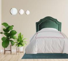Cabeceira Solteiro Cama Box Veludo Verde Provençal Dupla