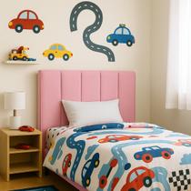 Cabeceira Solteiro Cama Estofada Box Isis 90cm Veludo Rosa Cabeceira Solteiro Cama Estofada Box Isis 90cm Veludo Rosa