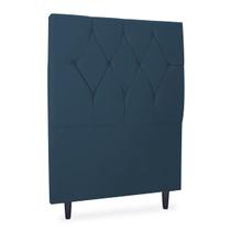 Cabeceira Solteiro Cama Estofada Box Júlia 90cm Veludo Azul Marinho Cabeceira Solteiro Cama Estofada Box Júlia 90cm Veludo Azul Marinho