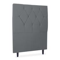 Cabeceira Solteiro Cama Estofada Box Júlia 90cm Veludo Cinza Cabeceira Solteiro Cama Estofada Box Júlia 90cm Veludo Cinza