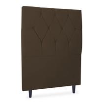 Cabeceira Solteiro Cama Estofada Box Júlia 90cm Veludo Marrom
