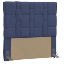 Cabeceira Solteiro Carlotta 90 cm Suede Azul Marinho - D'Monegatto