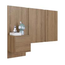 Cabeceira Solteiro com Mesa de Cabeceira Extensível PL1090 120x90cm Mel - Art In Móveis