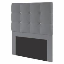 Cabeceira Solteiro Denken Paris Estofada 90cm - Cinza Cabeceira Solteiro Denken Paris Estofada 90cm - Cinza