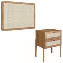 Cabeceira Solteiro e Mesa Pés de Madeira Arlo A10 Hanover - Mpozenato