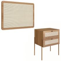 Cabeceira Solteiro e Mesa Pés de Metal Arlo A10 Hanover/Dourado - Mpozenato