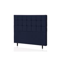 Cabeceira Solteiro Espanha 90 CM Suede Azul Marinho - D A Decor