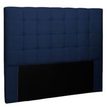 Cabeceira Solteiro Estofada Arsenal 90 cm Suede Azul Marinho - CasaePoltrona