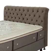 Cabeceira Solteiro Estofada Imperatriz Helanca Marrom - Luma