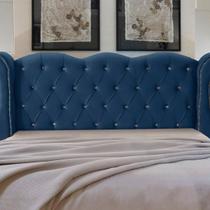 Cabeceira Solteiro Estofada Madeira Luxo Cama Box Safira
