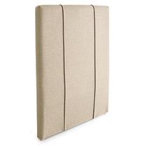 Cabeceira Solteiro Herval Estofada, 88 cm, Linho Bege com detalhe Sintético Caramelo Cabeceira Solteiro Herval Estofada, 88 cm, Linho Bege com detalhe Sintético Caramelo
