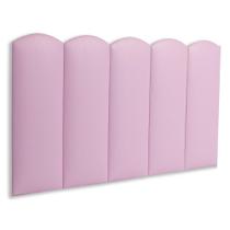 Cabeceira Solteiro Kit 5 Placas Modelo Nuvem - material sintético Rosa Cabeceira Solteiro Kit 5 Placas Modelo Nuvem - material sintético Rosa