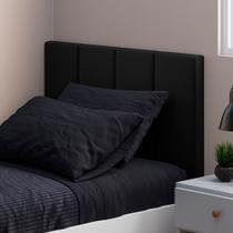 Cabeceira Solteiro Laura 0,90 Almofadada Sued Preto Cabeceira Solteiro Laura 0,90 Almofadada Sued Preto