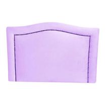 Cabeceira Solteiro Línea Curva Lilás Com Tachas Fumê