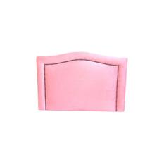 Cabeceira Solteiro Línea Curva Rosa Com Tachas Fumê