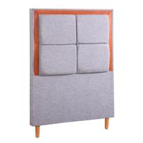 Cabeceira Solteiro Luxo Nápoles Veludo com Detalhe em Madeiras Mac Interiores