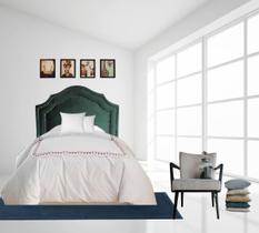 Cabeceira Solteiro Luxo Veludo Verde Dupla Tacha Fumê 65X90 Cabeceira Solteiro Luxo Veludo Verde Dupla Tacha Fumê 65X90