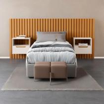 Cabeceira Solteiro Maracá com 2 Mesas de Cabeceira JB Móveis