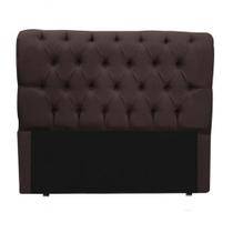 Cabeceira Solteiro Marrom 0,90cm Estofada Capitone Madrid para cama box