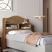 Cabeceira Solteiro MDF Cama Box 2 Nichos Resistente Durável