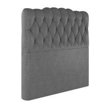 Cabeceira Solteiro Milão em Veludo com Sapata Cor Cinza Sonhar