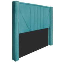 Cabeceira Solteiro Minsk P02 90 cm para cama Box Suede Azul Turquesa - Amarena Móveis