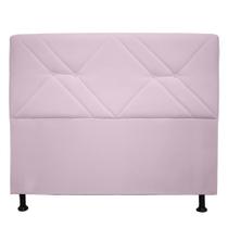 Cabeceira solteiro monaco 90cm suede rosa bebê