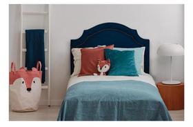 Cabeceira Solteiro Mônaco 90x60cm - Suede Azul Marinho - Com Tachas Cabeceira Solteiro Mônaco 90x60cm - Suede Azul Marinho - Com Tachas
