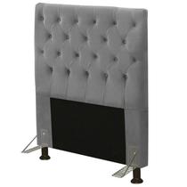 Cabeceira Solteiro Para Cama Box 0,90 cm Cristal Suede Cinza JS Móveis