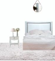 Cabeceira Solteiro Para Cama Box Painel Reta material sintético Branco