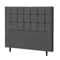 Cabeceira Solteiro Parma 90cm Para Cama Box Suede Cinza - DS Estofados