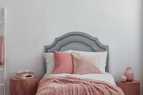 Cabeceira Solteiro Provençal Dupla 90x60 Sintético Cinza - T. Fumê