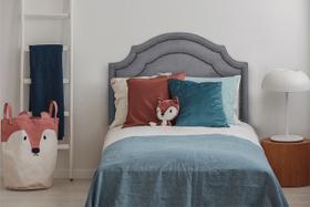 Cabeceira Solteiro Provençal Dupla 90x60 Suede Cinza - Fumê Cabeceira Solteiro Provençal Dupla 90x60 Suede Cinza - Fumê