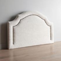 Cabeceira Solteiro Provençal Luxo 90x60cm Fixação na Parede MDF Bouclê Off White com Tachas Fumê Cabeceira Solteiro Provençal Luxo 90x60cm Fixação na Parede MDF Bouclê Off White com Tachas Fumê